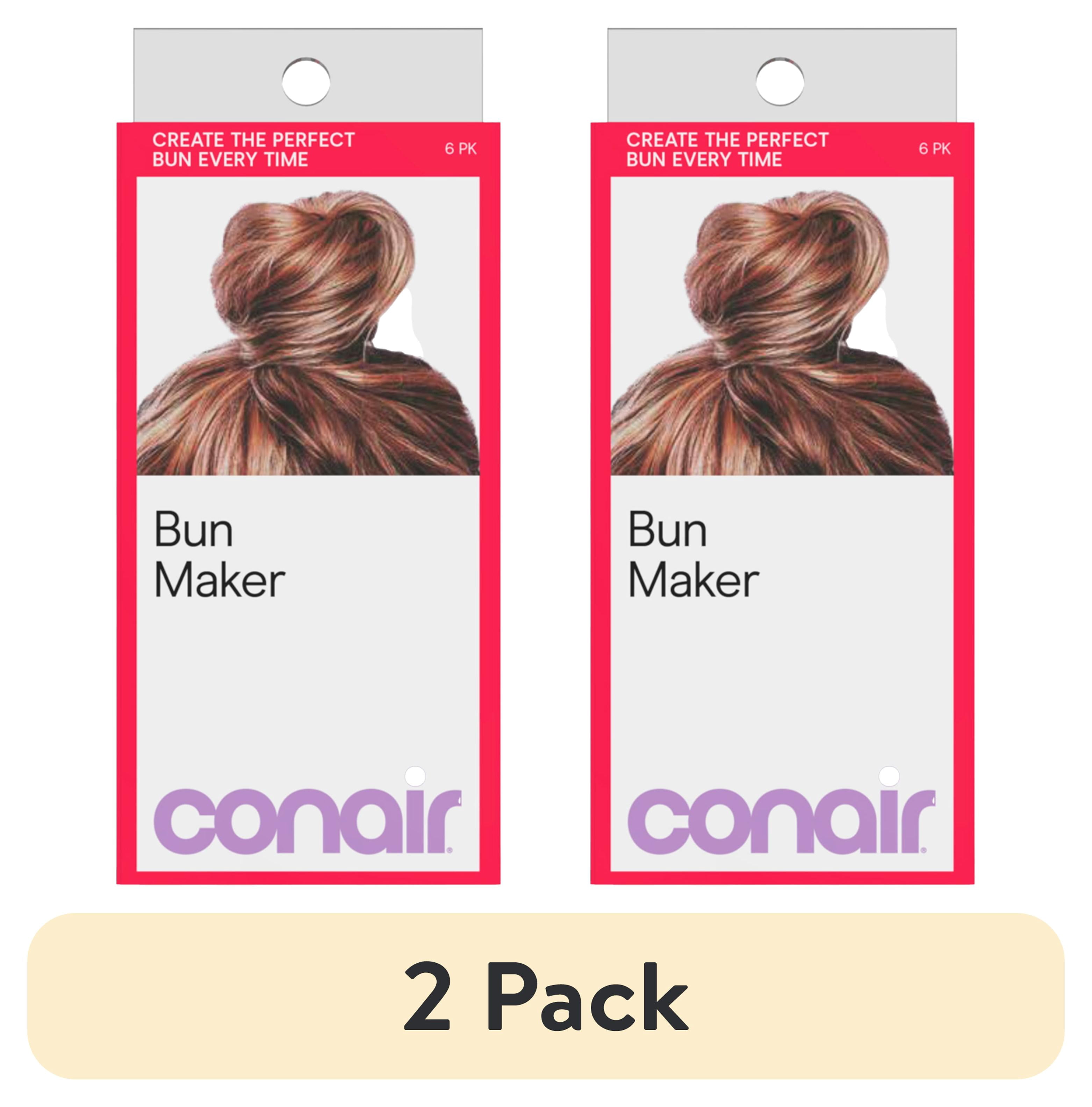 (2 pack) Conair Bun Maker Kit with Bobby Pins, Brown, 6 pk