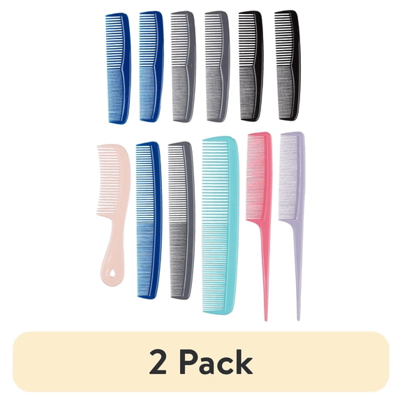 (2 pack) Conair 12-Piece Comb Set, All-Purpose Hair Styling Pack for Every Hair Type & Style