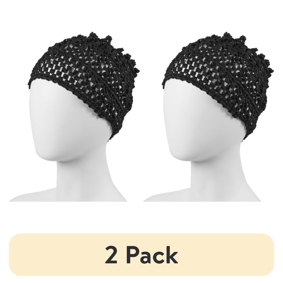(2 pack) Conair Curl Collective Knitted Headwrap for Simple Styling and Day and Night Hold of Hair in Black, 1ct