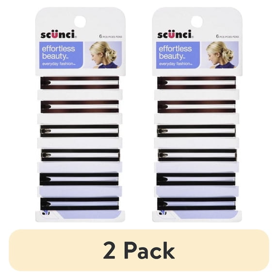 (2 pack) Conair Effortless Beauty Slide Clips, 6 ct