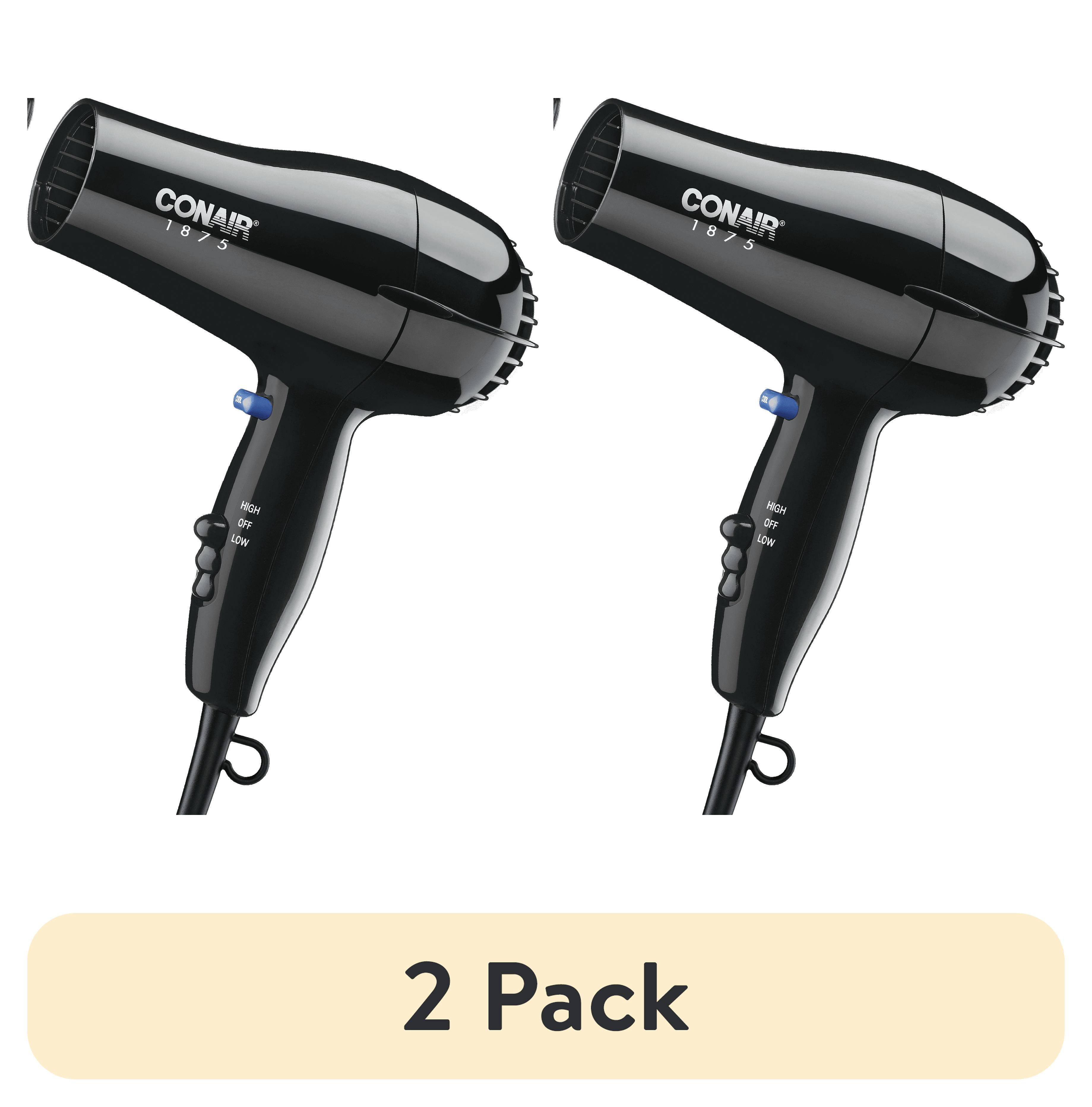 (2 pack) Conair Mid-Size Hair Dryer, 1875 Watts, Concentrator Attachment, Lightweight Design