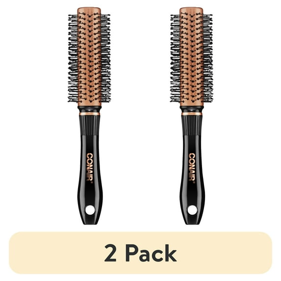 (2 pack) Conair Quick Blow-dry Copper Nylon Round Hairbrush, Copper, 1ct