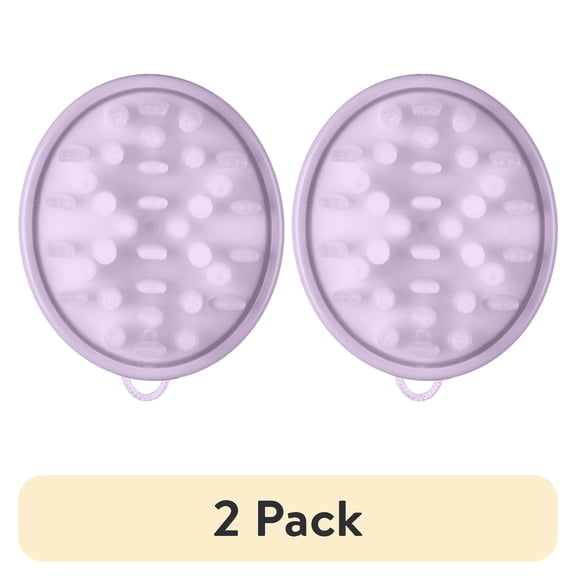 (2 pack) Conair Scalp Care Shampoo Massage Brush, Triple-Action Bristles for All Hair Types, Purple