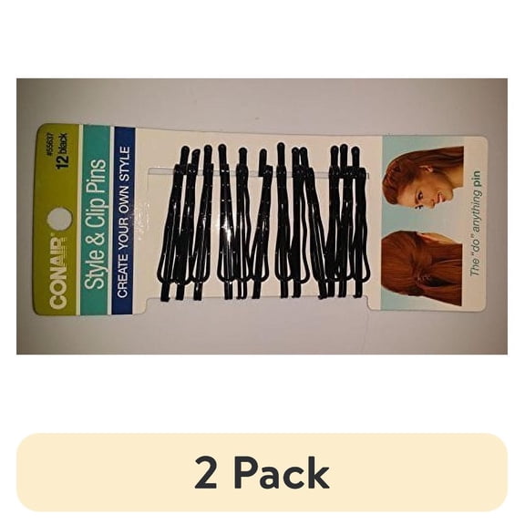 (2 pack) Conair Style & Clip Bobby Pins Black