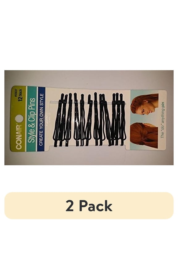 (2 pack) Conair Style & Clip Bobby Pins Black