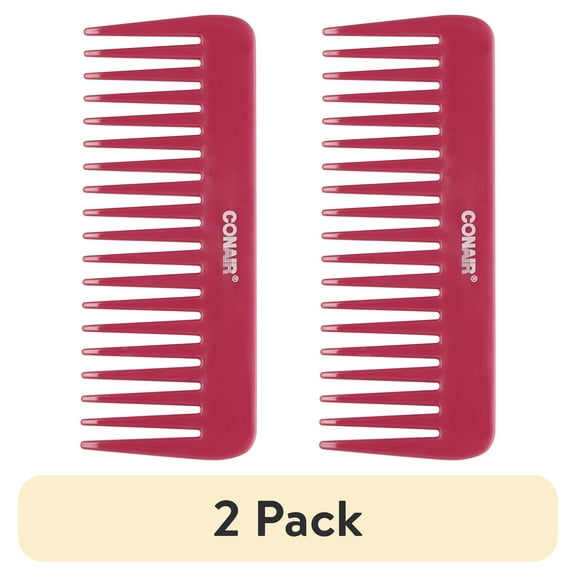 (2 pack) Conair Unbreakable 3-Piece Styling Comb Set, Wide-Tooth Lift & Detangle Plus Tail Comb