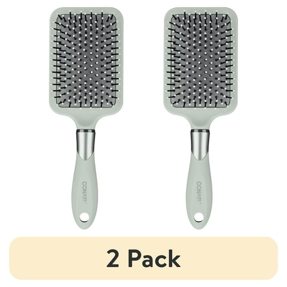 (2 pack) Conair Totally Smooth Ultra Paddle Brush for Thick Hair, Detangling Hair Brush