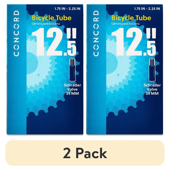 (2 pack) Concord Replacement Bicycle Inner Tube, 12.5", Schrader Valve