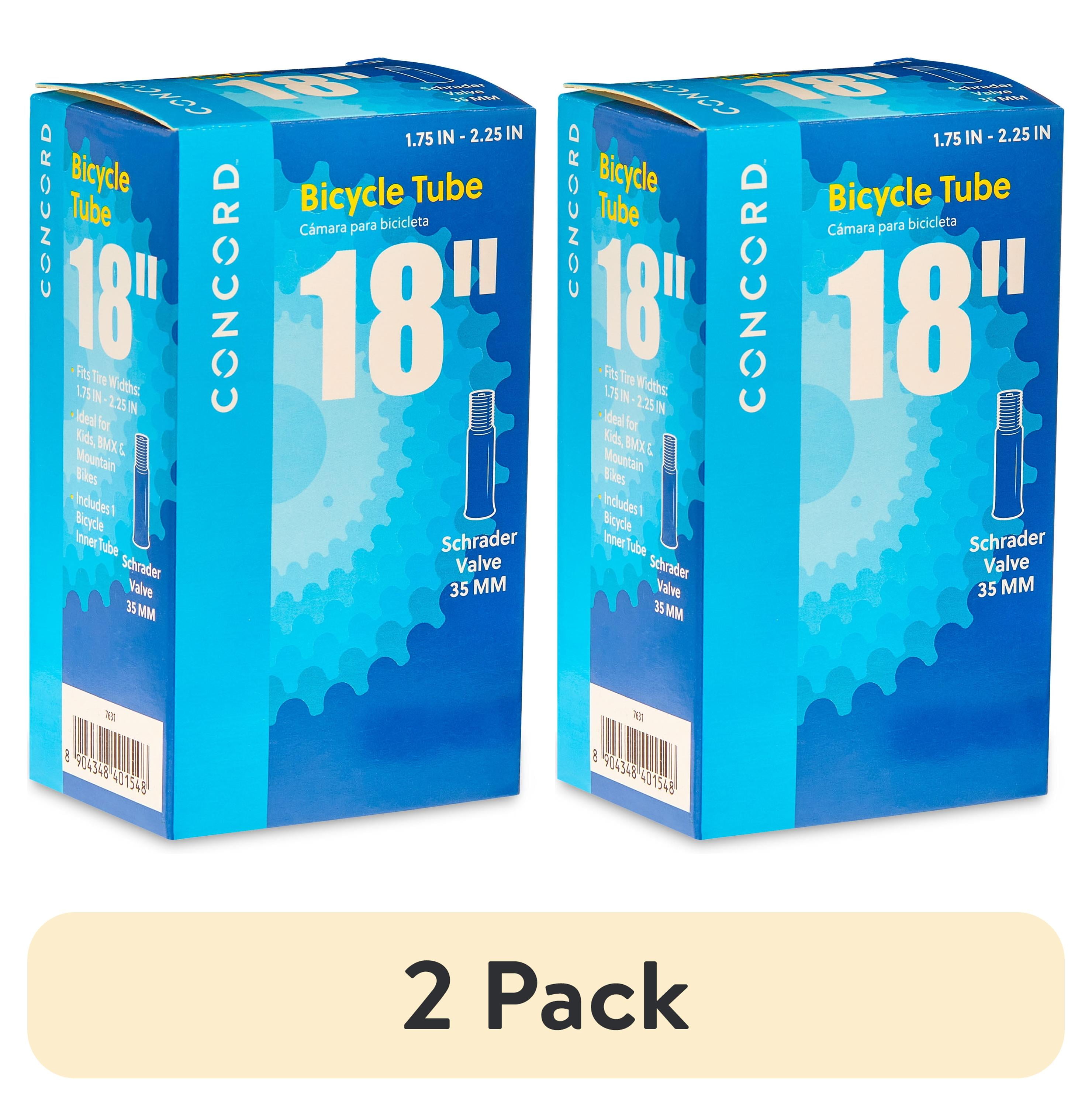 (2 pack) Concord Replacement Bicycle Inner Tube, 18", Schrader Valve