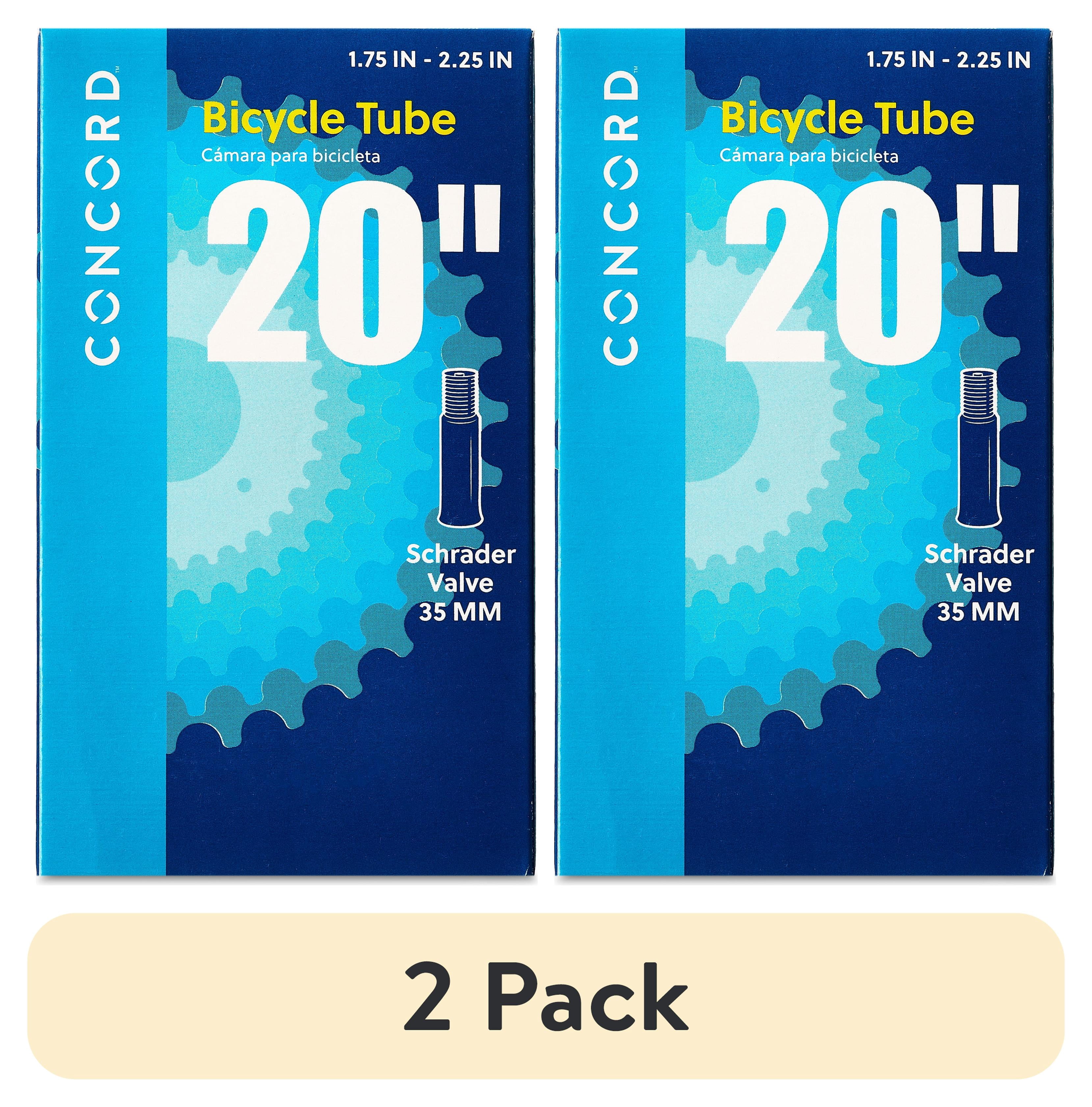 (2 pack) Concord Replacement Bicycle Inner Tube, 20", Schrader Valve