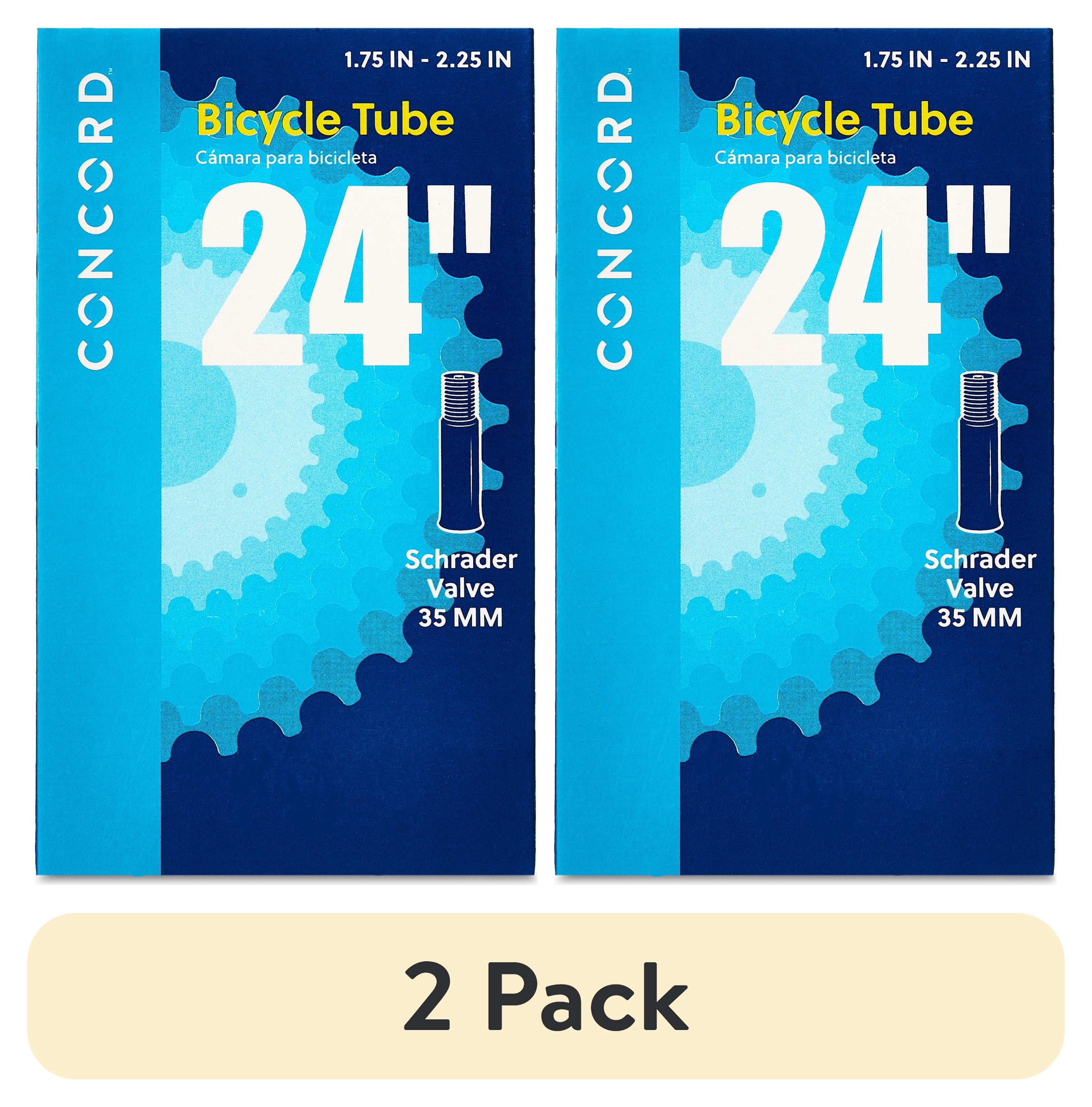 (2 pack) Concord Replacement Bicycle Inner Tube, 24", Schrader Valve