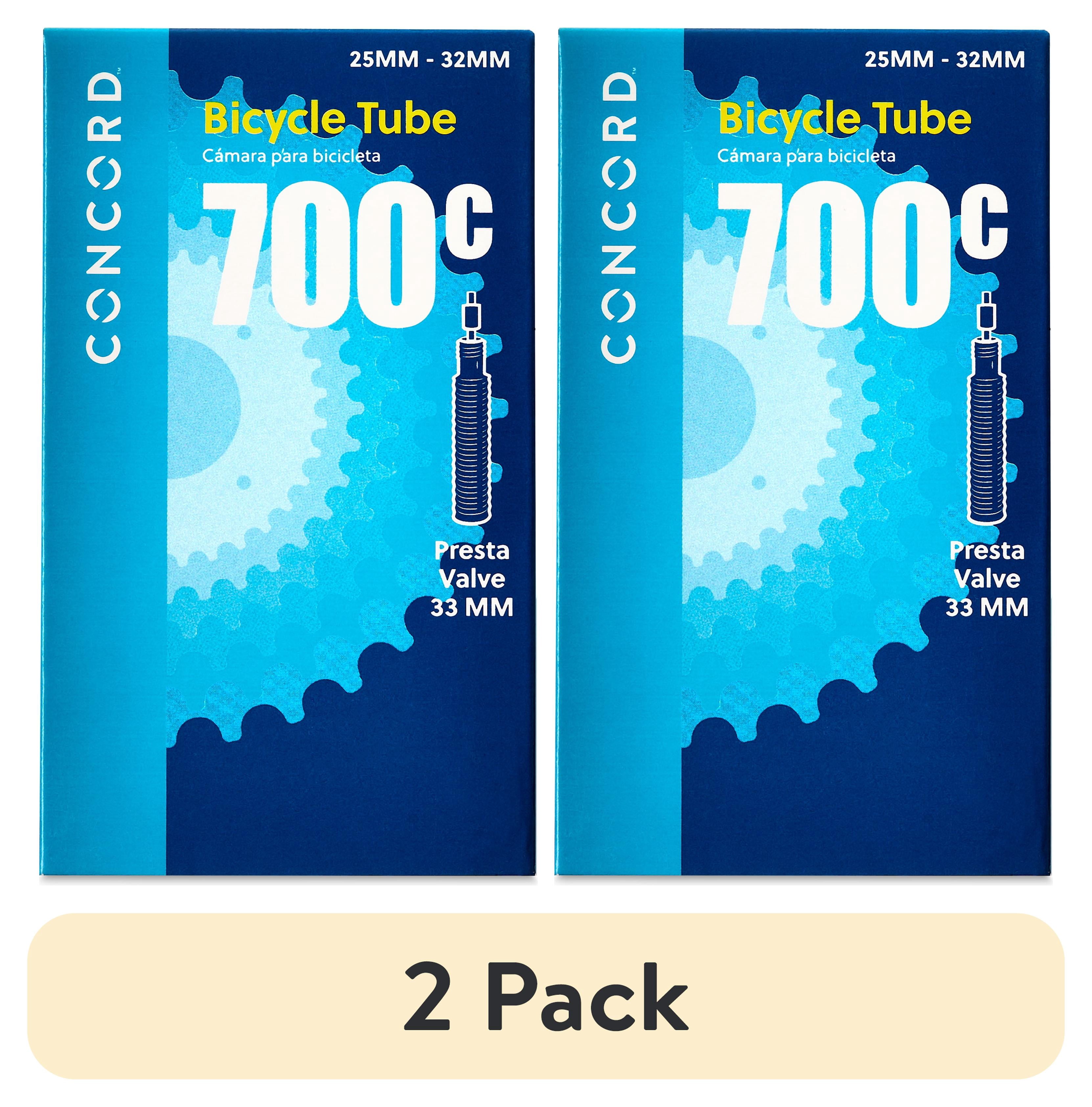 (2 pack) Concord Replacement Bicycle Inner Tube, 700c x 25/32, Presta Valve