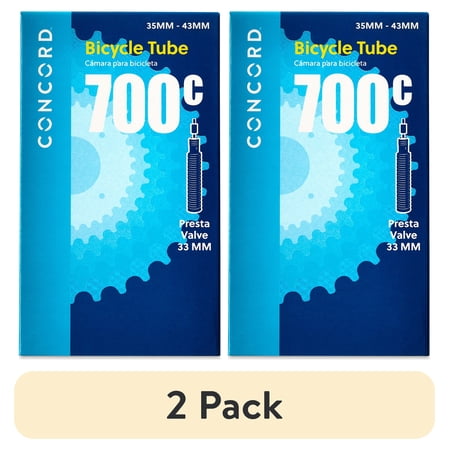 (2 pack) Concord Replacement Bicycle Inner Tube, 700c x 35/43, Presta Valve