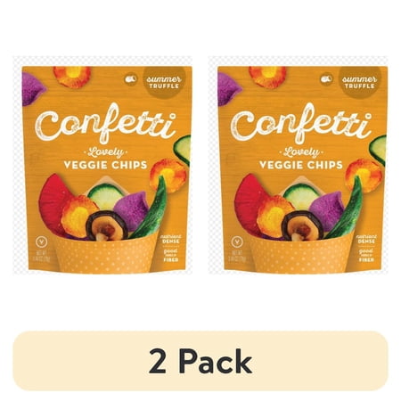 (2 pack) Confetti Snacks Lovely Veggie Chips - Summer Truffle Net Wt 2.46oz 7 Servings of Veggies