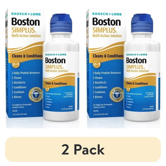 (2 pack) Contact Lens Solution by Boston Simplus, for Gas Permeable Contact Lenses, 3.5 Fl Oz