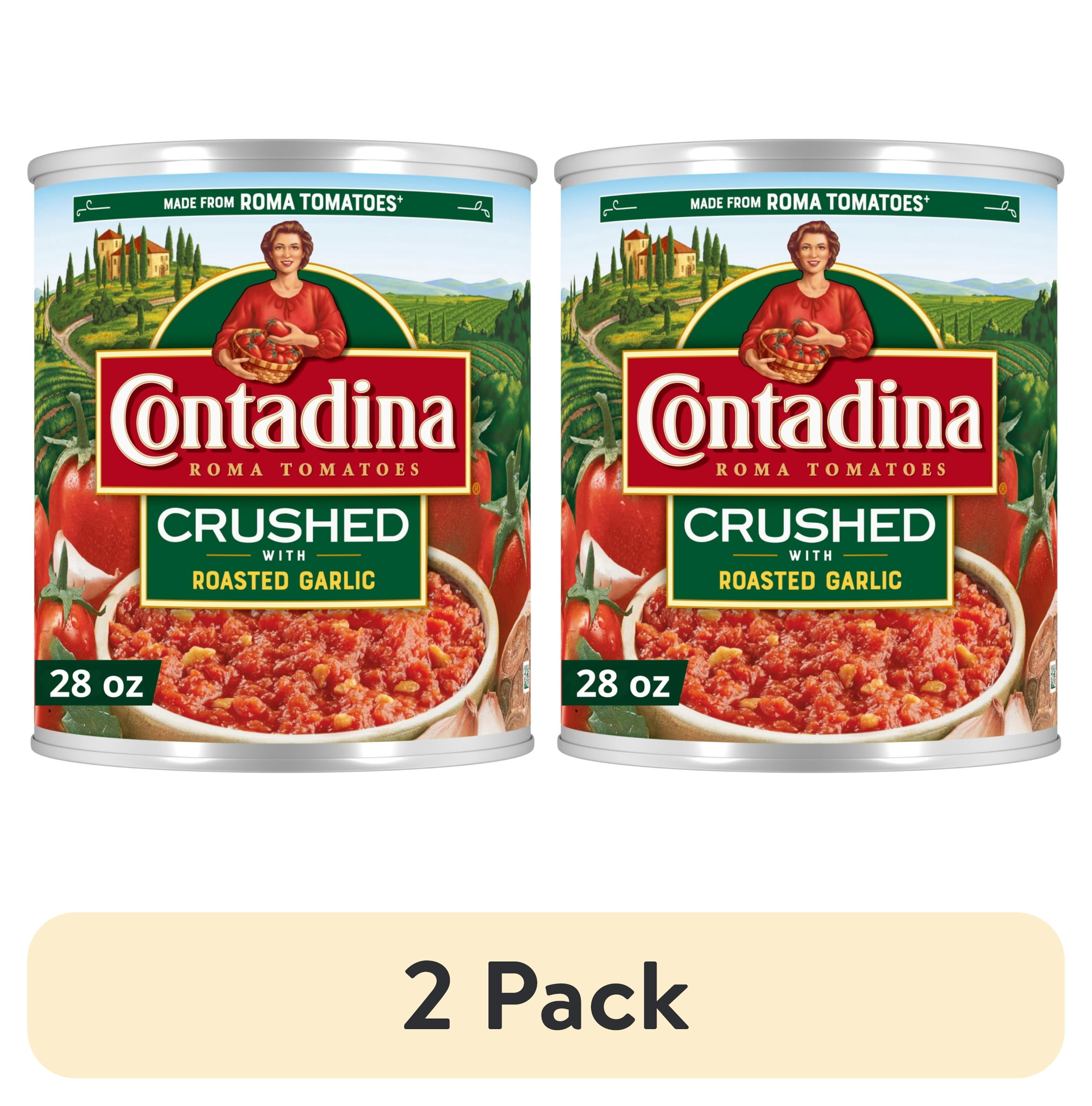(2 pack) Contadina Crushed Tomatoes with Roasted Garlic, 28 oz Can