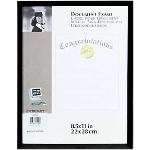(2 pack) Contemporary Black metallic Certificate frame by Connoisseur - 8.5x11