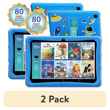 (2 pack) Contixo K103B 10-Inch Kids Tablet with 64GB Storage, Disney eBooks Bundle, Parental Controls, Space Theme, Blue