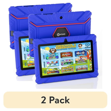 (2 pack) Contixo 7" Kids Tablet, 32GB, Educational Android Tablet for kids 3-7, Parental Controls, Dual Camera, WiFi - Dark Blue