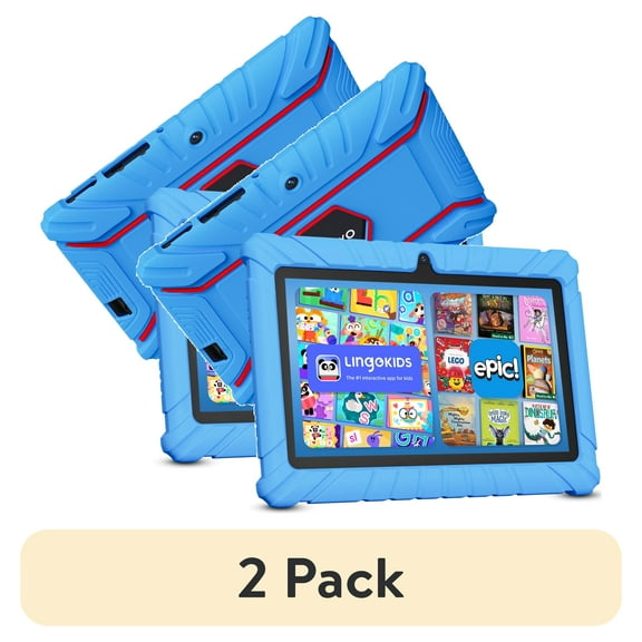 (2 pack) Contixo V8 Kids Tablets, Educational Tablets for Kids with Learning Apps and Kid-Proof Tablet Case, 7”, Blue
