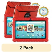 2 pack Contixo V8 Kids Tablets, Educational Tablets for Kids with Learning Apps and Kid-Proof Tablet Case, 7 , Red