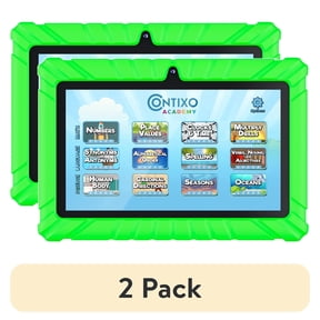 (2 pack) Contixo Kids Tablets Bundle, 7-Inch Android Tablet with Headphones and Sleeve Case, 32GB, Green