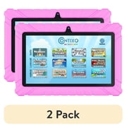 2 pack Contixo Kids Tablets Bundle, 7-Inch Android Tablet with Headphones and Sleeve Case, 32GB, Pink