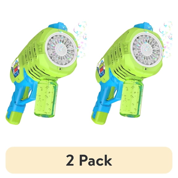 (2 pack) Contixo Bubble Blaster Blaster for Kids, Leak-Proof Bubble Machine with Concentrated Bubble Solution, Green