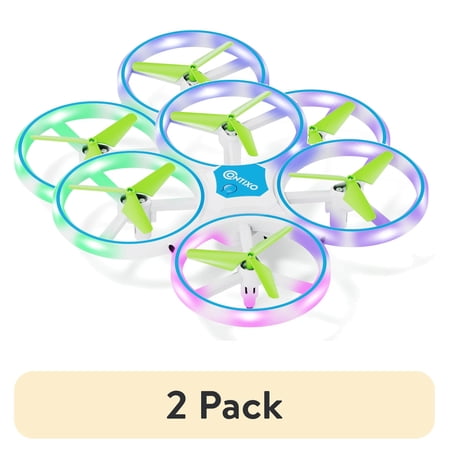 (2 pack) Contixo Mini Drone for Kids, Kids Drone with LED Lights, Altitude Hold, and 16-Min Flight, Blue Dragonfly
