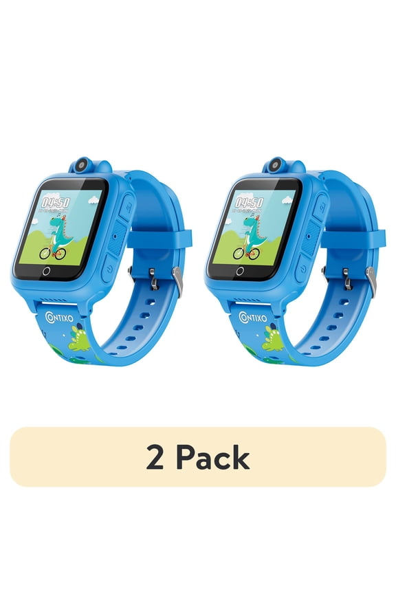 (2 pack) Contixo Kids Smart Watch, Educational Games, Camera, Music, Video Recorder, Toys for Kids Ages 3-12, Blue