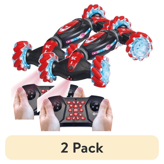 (2 pack) Contixo SC1 Remote Control Cars, Gesture Sensing Stunt Racer RC Car Toy with Wrist Remote, Red