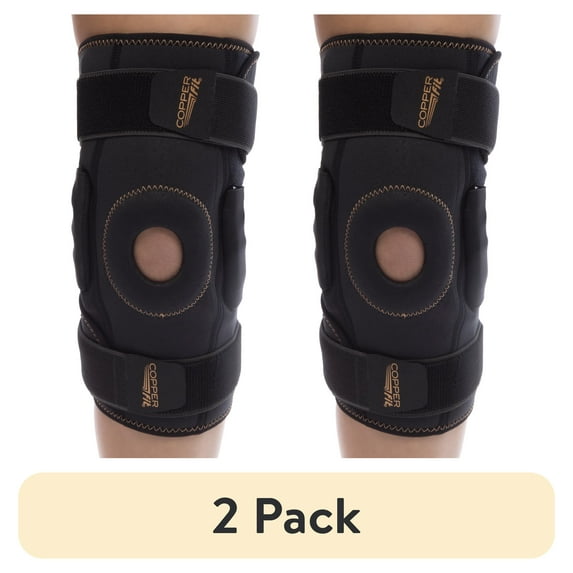 (2 pack) Copper Fit® Natural Motion Knee Brace, Adjustable and Breathable, One Size Fits Most
