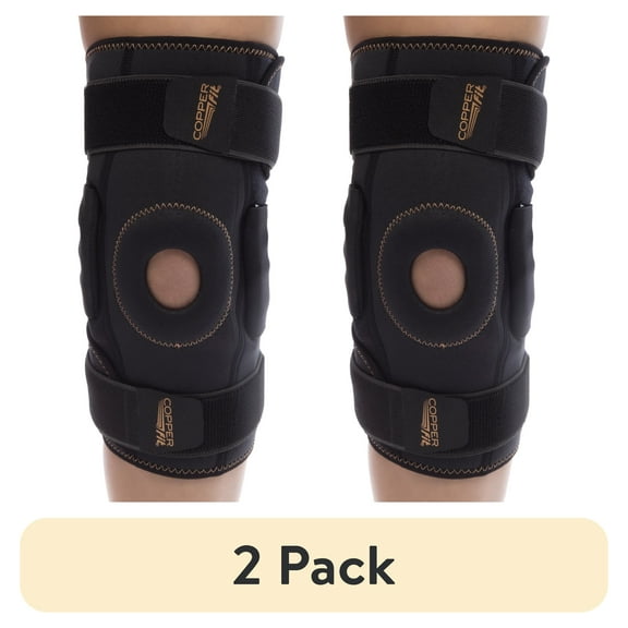 (2 pack) Copper Fit Natural Motion Knee Brace, Adjustable and Breathable, One Size Fits Most