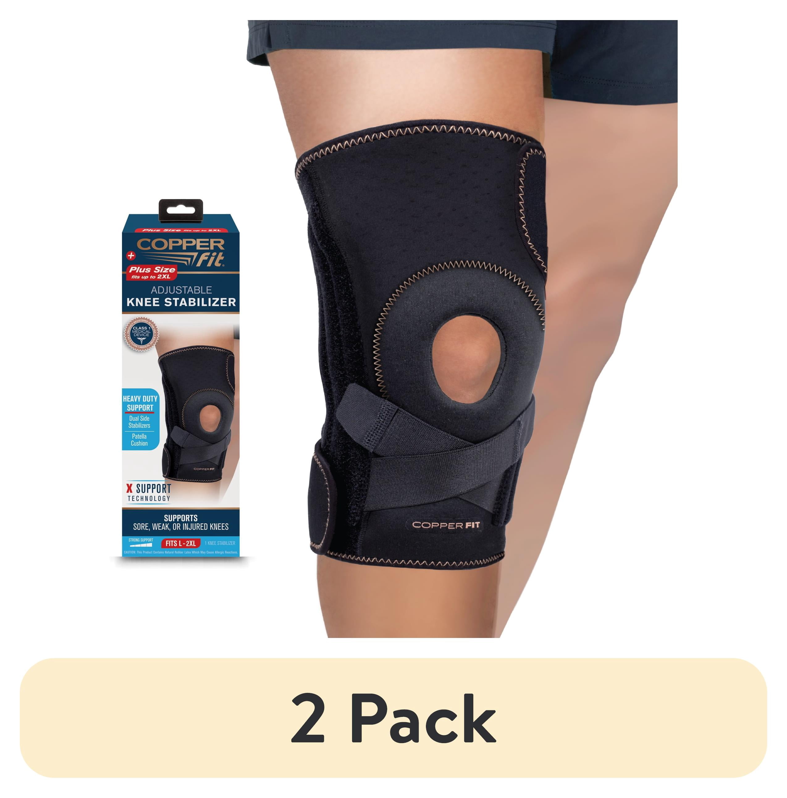 (2 pack) Copper Fit® Ultra Support PLUS Knee Adjustable Stabilizer Brace