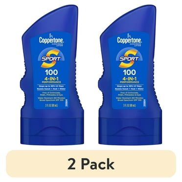 (2 pack) Coppertone Sport Sunscreen Lotion, SPF 100 Sunscreen, 3 fl oz