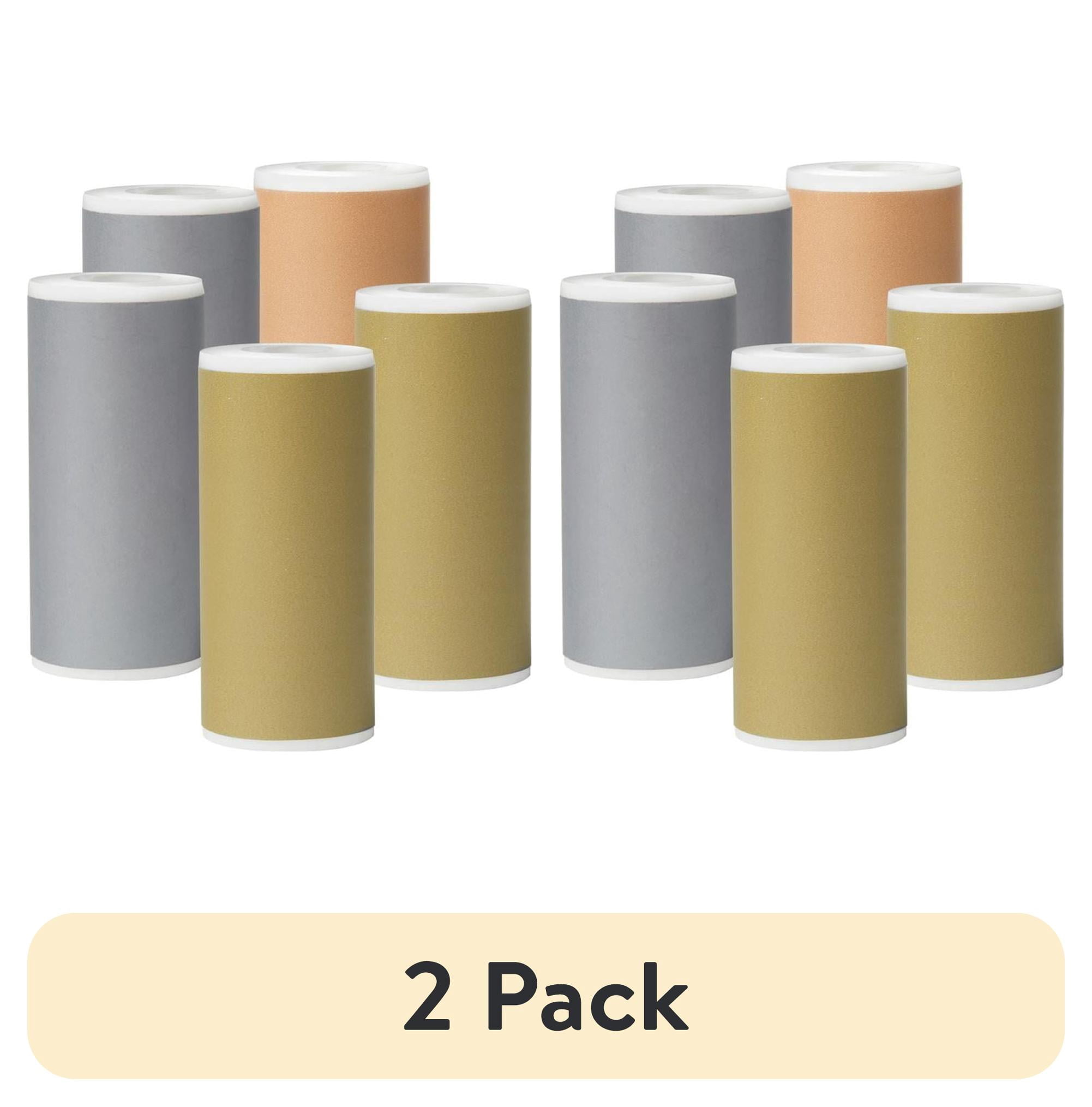 (2 pack) Core Innovations Metallic Adhesive Sticker Rolls, Thermal Printer Paper in Metallic & Holographic colors, (5) 2.18" Adhesive Rolls
