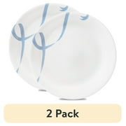 (2 pack) Corelle Blue Ribbons 10.3" Glass Dinner Plate