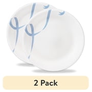 (2 pack) Corelle Blue Ribbons 10.3" Glass Dinner Plate