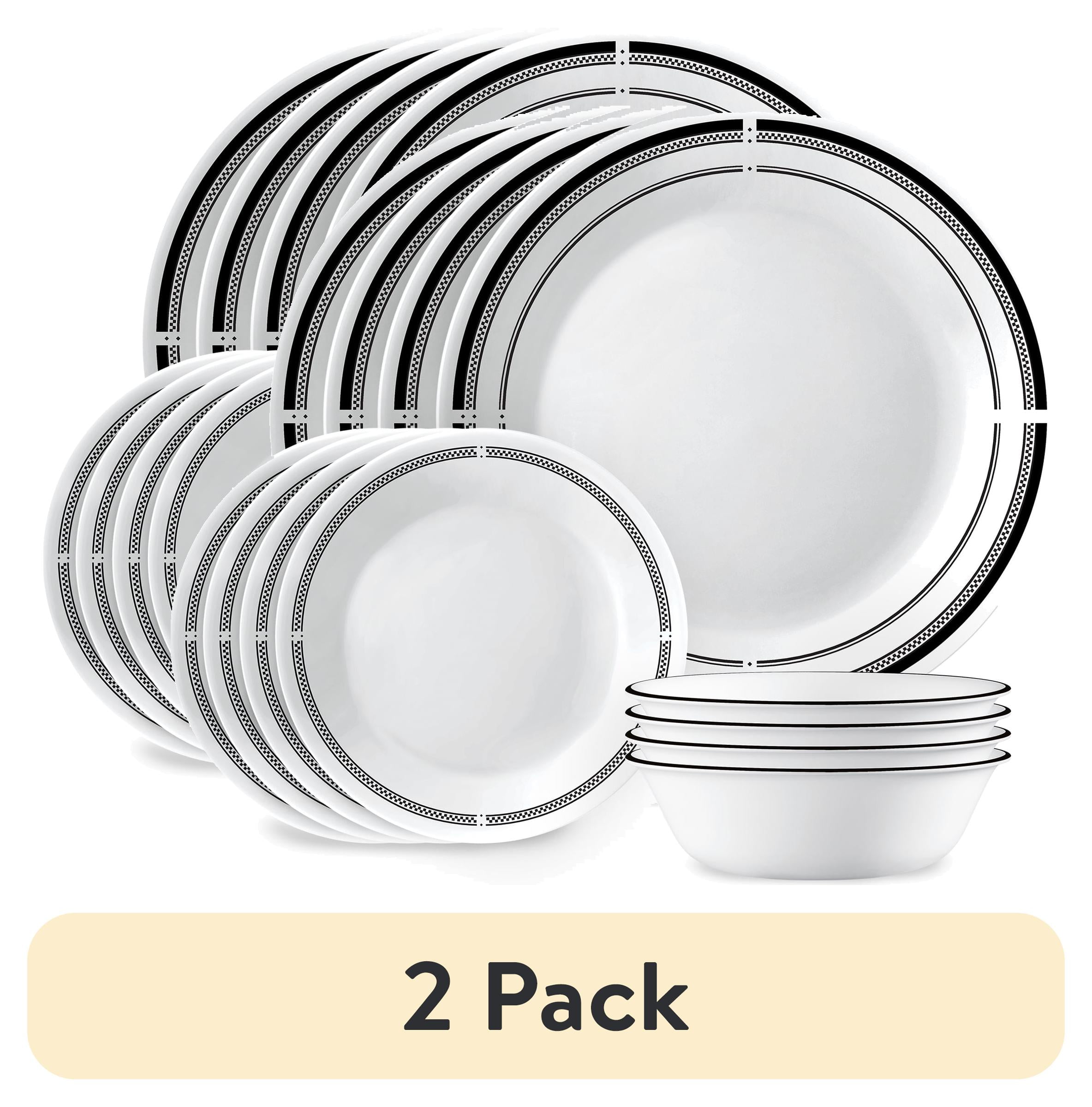 (2 pack) Corelle Brasserie 12-pc Dinnerware Set, Serves 4