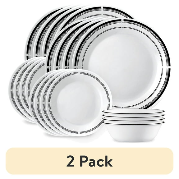 (2 pack) Corelle Brasserie 12-pc Dinnerware Set, Serves 4