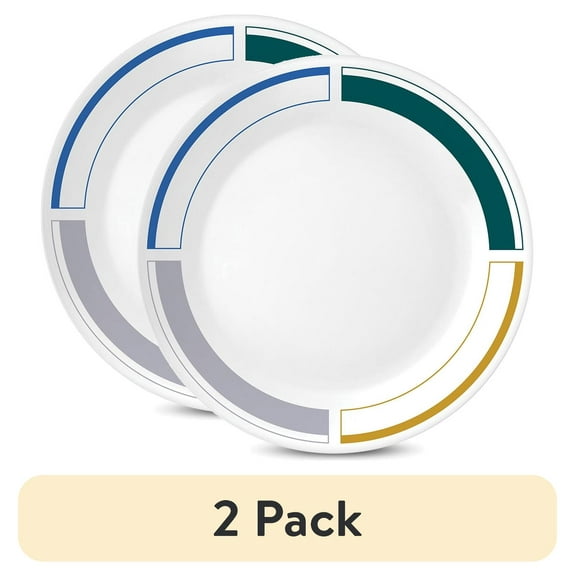 (2 pack) Corelle Color Block 10.25" Dinner Plate