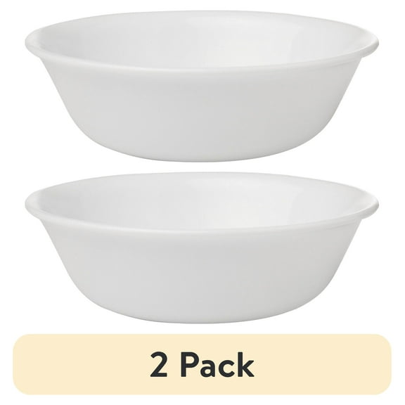 (2 pack) Corelle Livingware 10-Ounce Dessert Bowl, Winter Frost White
