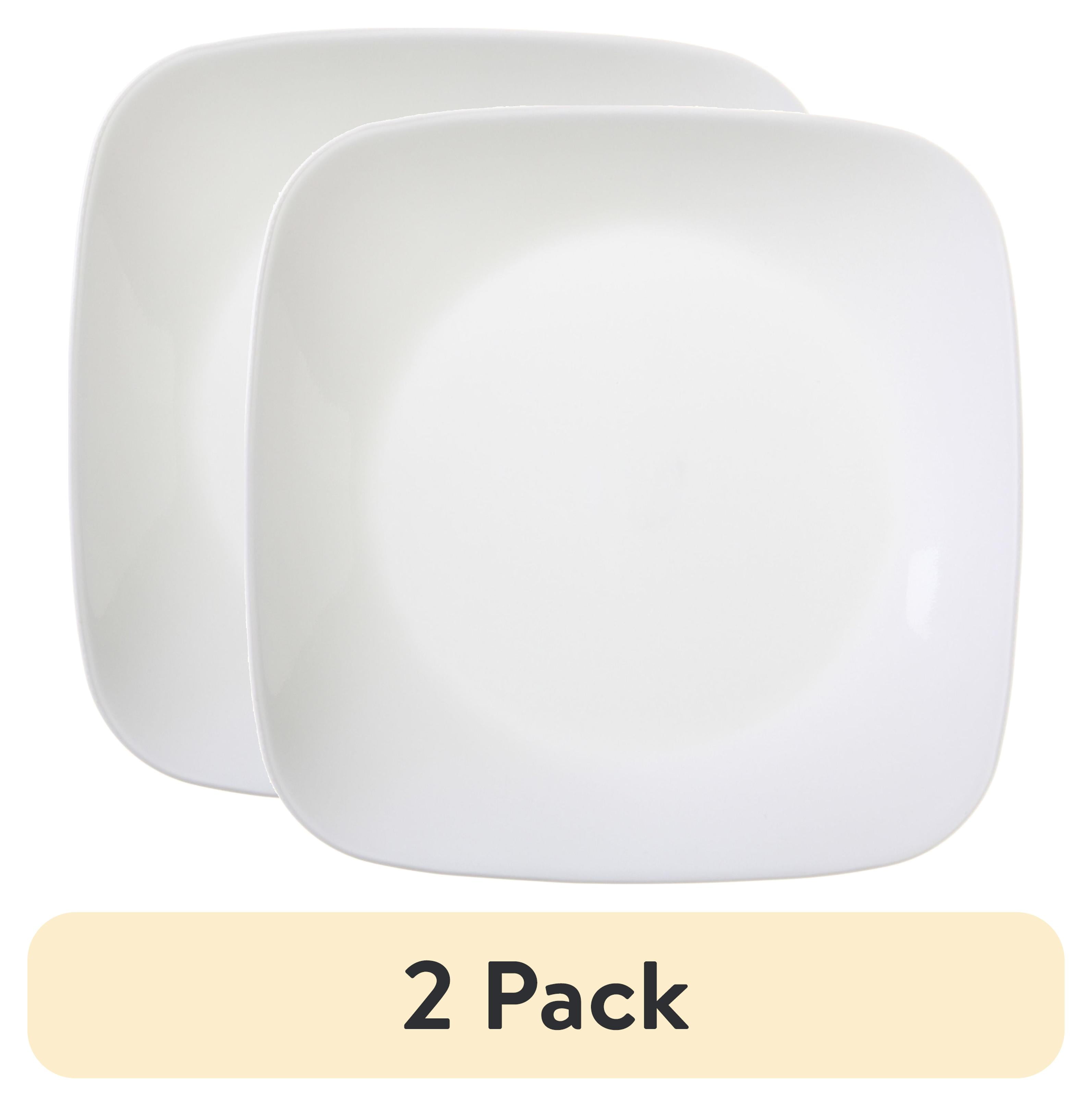 (2 pack) Corelle Pure White Square Lunch Plate, 9"
