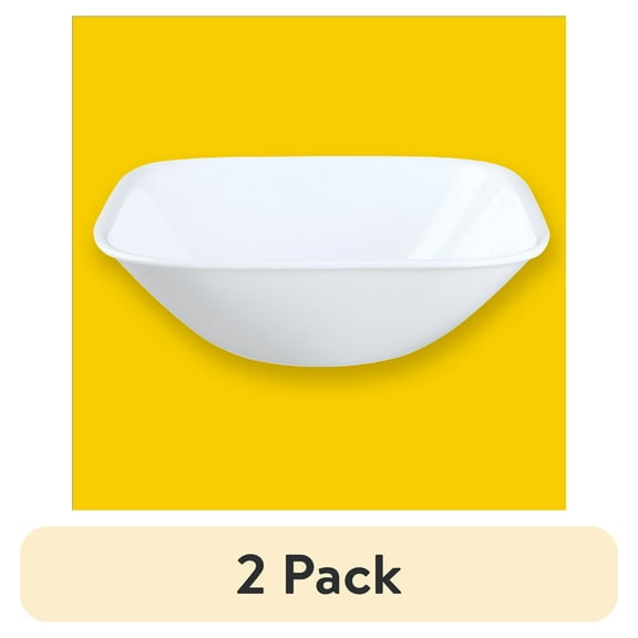 (2 pack) Corelle Pure White, Square Soup Bowl, 22-oz