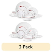 2 pack Corelle Splendor 12-Piece Glass Dinnerware Set Service for 4