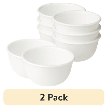 (2 pack) Corelle Winter Frost White 12 oz Glass Rice Bowl (Set of 4)