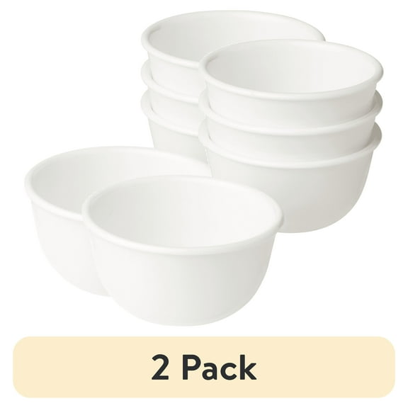 (2 pack) Corelle Winter Frost White 12 oz Glass Rice Bowl (Set of 4)