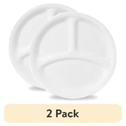2 pack Corelle  Winter Frost, Divided Lunch Plate, White