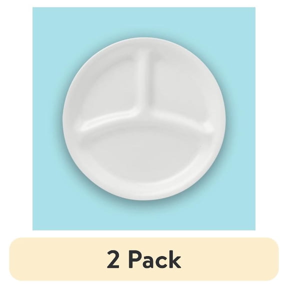 (2 pack) Corelle® Winter Frost, Divided Lunch Plate, White