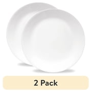 (2 pack) Corelle Winter Frost White, Round Lunch Plate, 8.5"